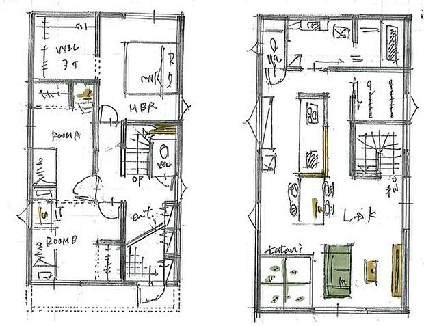 【建物プラン例（5号地）】セミオーダー「フレクシーS」
建物面積95.64m2
