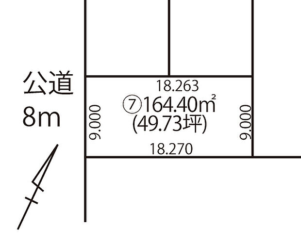 7号地は南西側道路に面し陽当りが期待できます。