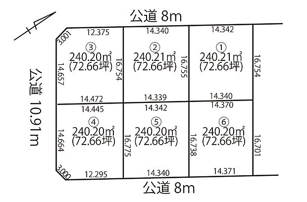 南西・南東の角地につき採光・通風良好の立地です。