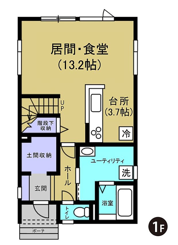 【【建築プラン例】】建物面積:102.68m2
建物代金:2570万円(税込)
※杭工事、分水工事、諸費用別途
※設計プランの参考一例であって、当該プランの採用可否は任意です。