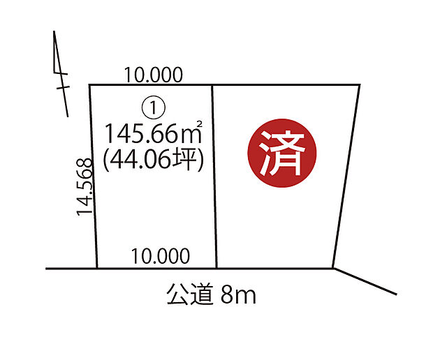 南道路に面し、陽当りの良さが魅力の区画です。