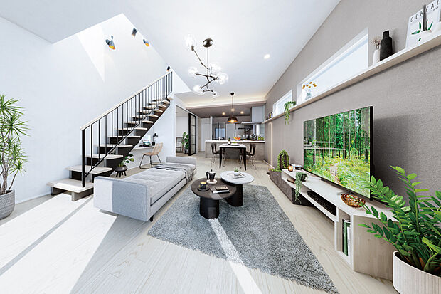 【モデルハウス19号棟完成予想図】デザインはもちろん、動線や収納など暮らしやすさも追及したプラン。