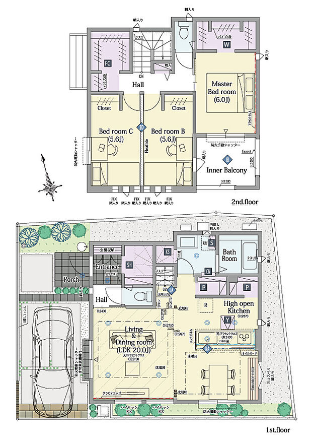 【3LDK(2LDK対応可※有償対応)】3LDK(2LDK対応可※有償対応)+ファミリークロゼット+ウォークインクローゼット+パントリー+シューズクローク
■敷地面積:101.04m2(30.56坪)
■建物面積:103.15m2(29.12坪)
■1階面積:51.34m2(15.50坪)
■2階面積:51.81m2(13.62坪)