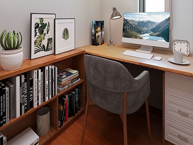 【その他画像】【書斎コーナー】主寝室の一角にレイアウトしたカウンタースペース。仕事や趣味など、自分時間に集中できる空間です。※画像はイメージです。実際の商品とはデザイン・仕様が一部異なります。