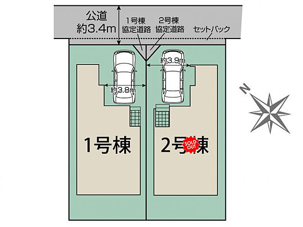市川市大洲2丁目2棟 区画図