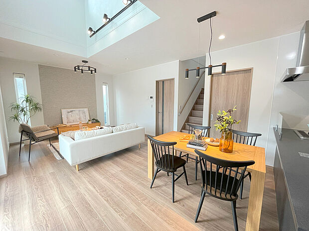 【リビング階段】家族の繋がりを大切にするリビング階段。