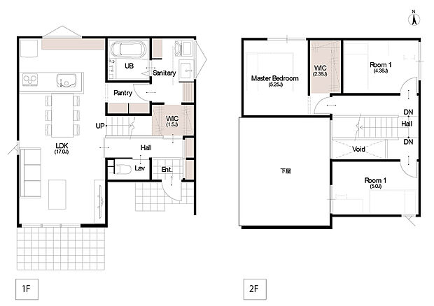 【参考プラン(内観)】LDKには高天井、階段には吹抜けを設置。
立体感と開放感を楽しめる住まい。