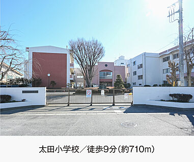 太田小学校 現地から710m。(徒歩9分。)