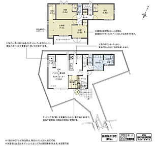 リビングに大容量のウォークイン収納を計画しました。衣類や日用品をまとめて収納できるため、生活感を抑えたスッキリとした暮らしを楽しめます。また、スタディコーナーには室内窓を採用し、カフェのような空間を演出しました。

※設計性能評価取得済 