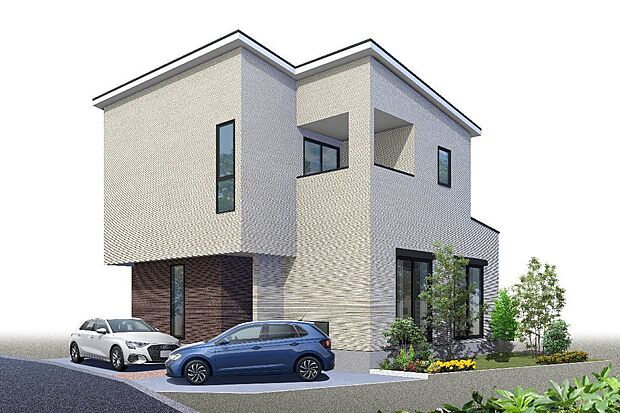 【建物プラン例　（パース・外観）】【３号地】参考プラン