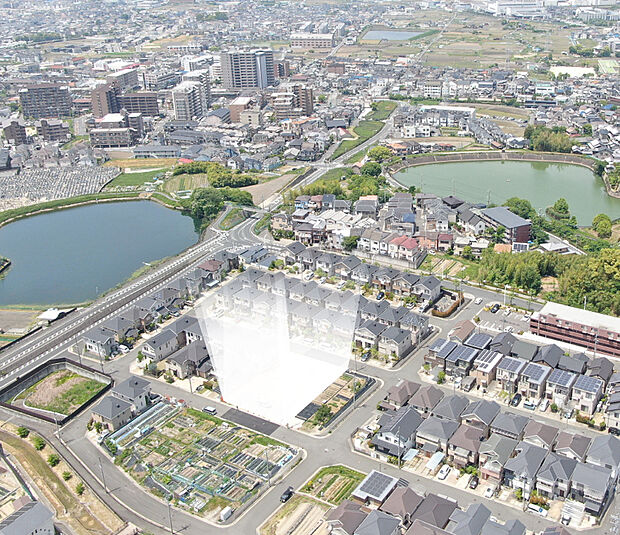 全区画40坪超。全6区画がきれいに整備されているので理想のお家を建てやすい街のデザイン。