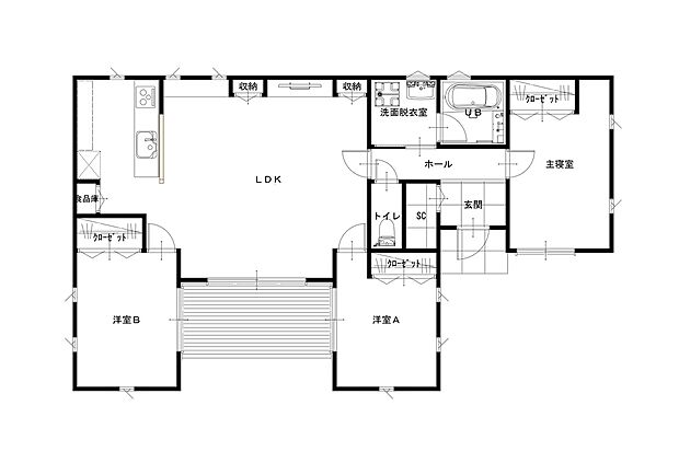 【3LDK】※内43.6m2(13.18坪)敷地延長部分を含む