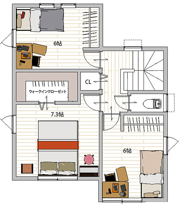 【モデルハウス1F間取り】モデルハウス1F間取り