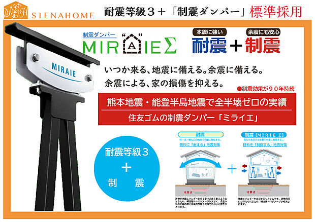 【制震ダンパー】いつか来るかもしれない大きな地震への備え。(制震ダンパー全棟標準設置)