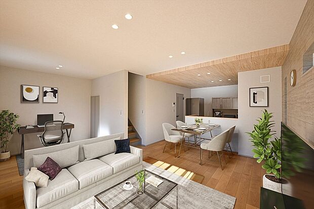 8号棟 ゆとりの16.13帖LDK!休日にはご友人や親せきを呼んでのホームパーティも楽しめますね。