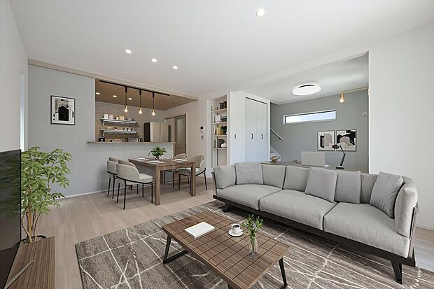 9号棟 リビングは広々15.75帖 家族団欒に