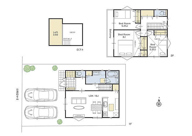 【3LDK＋小屋裏収納】※売地区画の参考プランとなります。