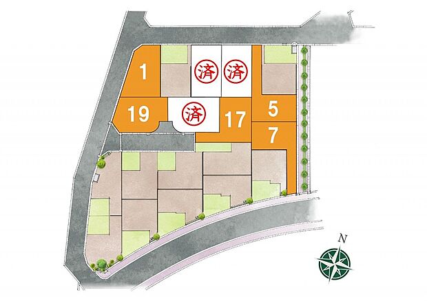 日進市岩崎台3丁目の全19区画分譲地。
閑静な住宅街が広がり、心地よく暮らせる住環境です。
現在販売中は1号地・5号地・7号地・17号地・19号地。
