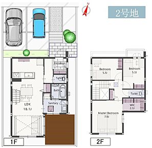  WICなど、各居室に収納スペースをご用意！
水回りが集中しており、家事効率がアップします！ 