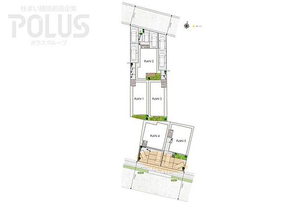 【光と開放感に包まれる住まい】
ゆとりある前面道路に面することで、やわらかな陽射しが広がる陽だまりスペースを創出。2台分のゆとりあるカースペースと植栽が開放感を演出し、心地よい毎日を叶えます。