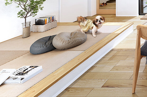 【【小上がり空間】】リビングのそばに一段上の半個室感覚を演出した、小上がりの空間をご用意しました。LDKにいる親の目が行き届くことで、子どもが安心して遊ぶことができます。※号棟により採用状況が異なります。