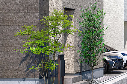 【自然を感じられる植栽】