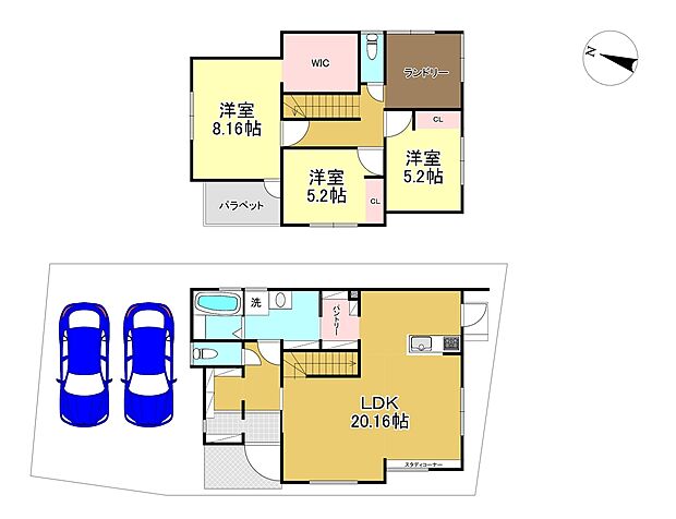 【6号地モデルハウスプラン】3LDK 延床面積104.08m2(約32.09坪)