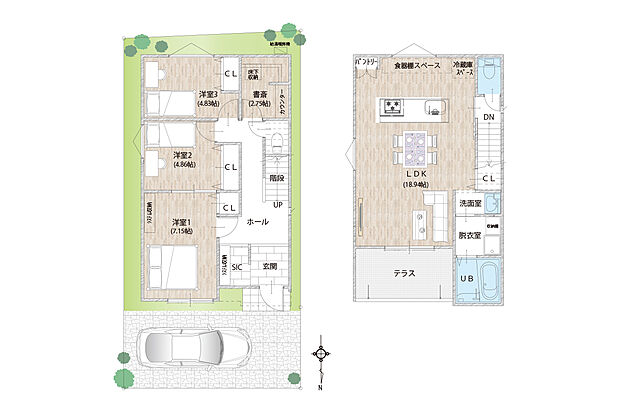 80m2、90m2、100m2と3種類の広さに合わせたプランをご用意しています!