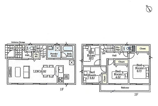 (6号棟)、価格6290万円、4LDK、土地面積110.04m2、建物面積83.02m2

