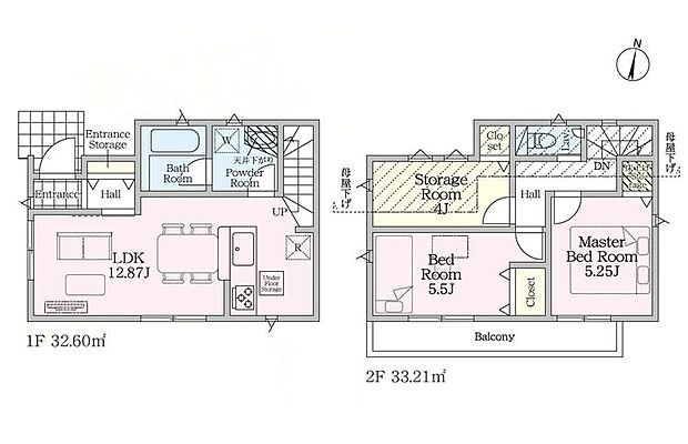 (1号棟)、価格5290万円、2LDK+S、土地面積82.58m2、建物面積65.81m2 