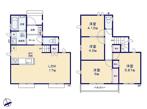 (F号棟)、価格5090万円、4LDK、土地面積110.09m2、建物面積85.69m2