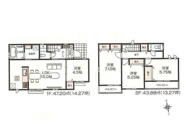 (C号棟)、価格5990万円、4LDK、土地面積120.02m2、建物面積91.08m2