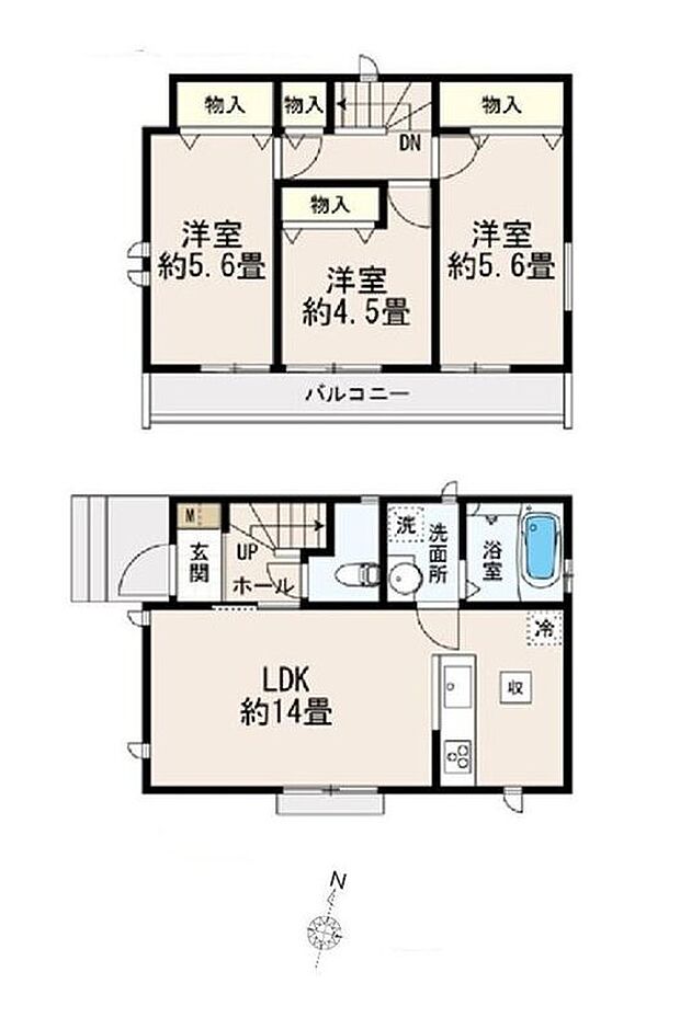 (A号棟)、価格5890万円、3LDK、土地面積90.12m2、建物面積71.62m2