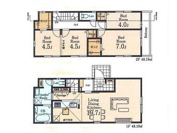 (１号棟)、価格5980万円、4LDK、土地面積121.23m2、建物面積96.38m2