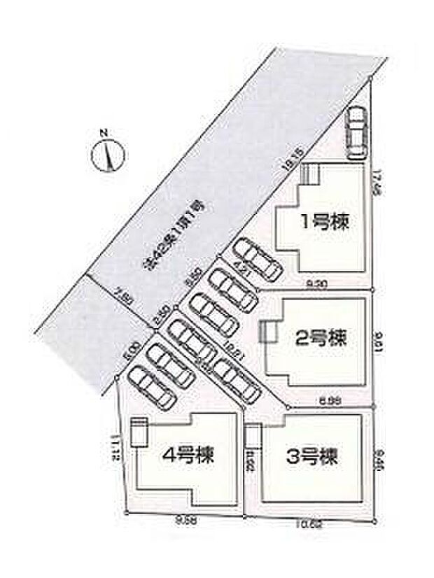 採光、生活動線、収納力を考慮した個性豊かな魅力溢れるプラン。
カースペース２台分ございますので、家族分の自転車を駐輪したり、来客用の駐車スペースとしてもお使いいただけます。