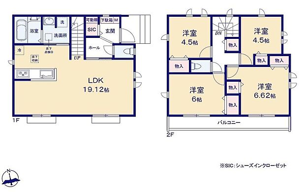 【4LDK】玄関にはシューズインクローゼットも完備♪お客様を迎える玄関をいつもスッキリさせられます♪