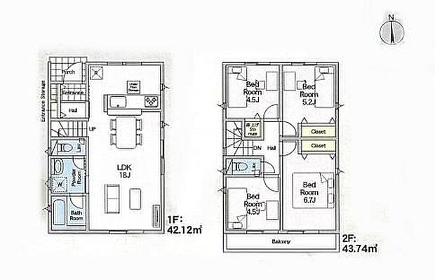 【4LDK】◇広々18帖のLDK♪家族のコミュニケーション育むリビングイン階段採用♪◇ご家族を見守りながらお料理が作れる対面式キッチン♪◇2部屋を繋ぐバルコニー！一度にたくさん洗濯物を干せて快適です♪