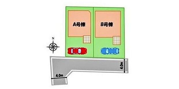【全体区画図】南道路の整形地！！
南側にスペースが十分とれておりますので陽当たり良好です♪