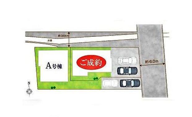 【全体区画図】西武新宿線「小平」駅徒歩11分♪お車2台駐車可能(※車種による)。安心の長期優良住宅☆