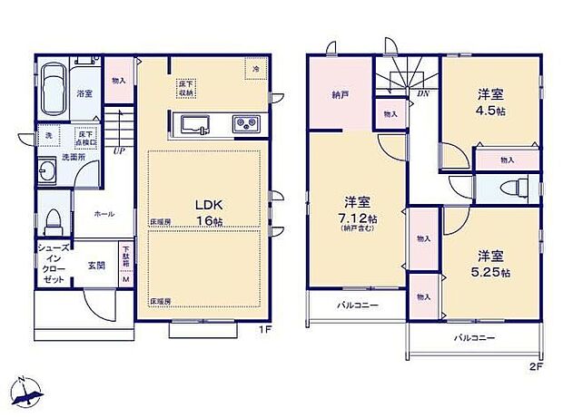 【3LDK】玄関にはシューズインクローゼットも完備♪
玄関をいつもスッキリさせられます♪
2階主寝室にある書斎は趣味のスペースとしてはもちろん、
ワークスペースとしてもお使い頂けます☆