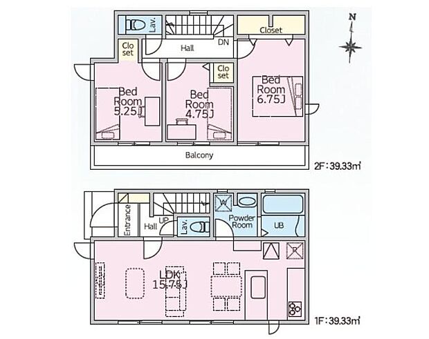【3LDK】全居室南向きの明るいお住まい♪
バルコニーへは全居室から出入り可能で洗濯動線がスムーズです◎
忙しい朝もうれしい水回り集約設計を採用☆