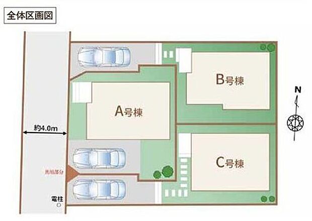 【全体区画図】周辺は閑静な住宅地☆カースペース付き♪
スーパー、コンビニ、ドラッグストアまで徒歩6分圏内で便利な住環境です◎