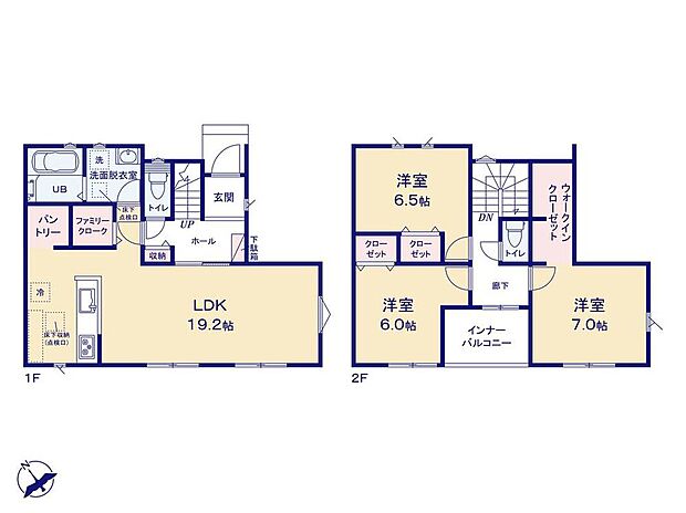 (1号棟)、価格3799万円、3LDK、土地面積136.5m2、建物面積104.12m2