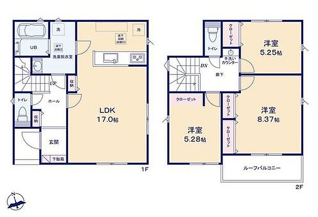 (1号棟)、価格4590万円、3LDK、土地面積132.47m2、建物面積91.71m2