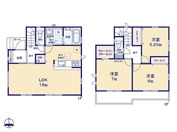 (1号棟)、価格3490万円、3LDK、土地面積100.66m2、建物面積88.6m2
