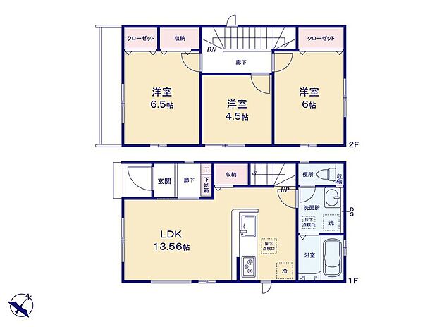(1号棟)、価格2670万円、3LDK、土地面積76.68m2、建物面積75.03m2