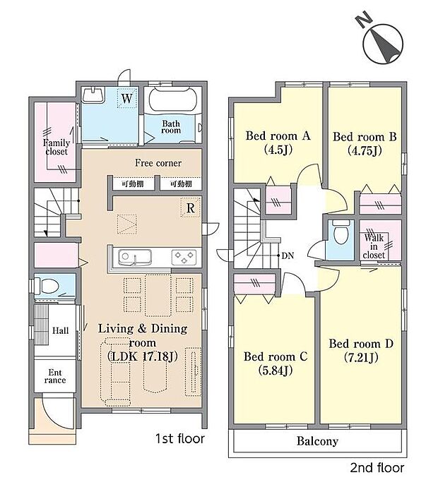 (A号棟)、価格4390万円、4LDK、土地面積103.28m2、建物面積100.8m2