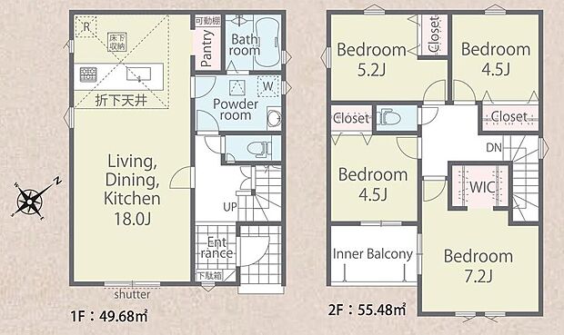 (1号棟)、価格5080万円、4LDK、土地面積163.65m2、建物面積105.16m2