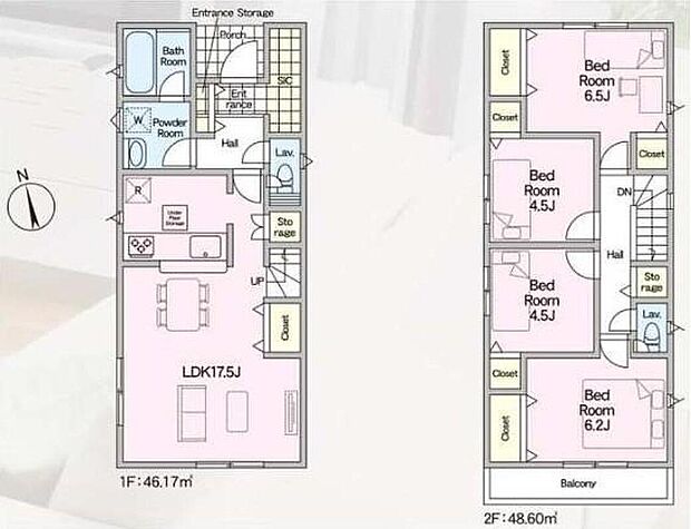 (1号棟)、価格2688万円、4LDK、土地面積132.31m2、建物面積94.77m2
