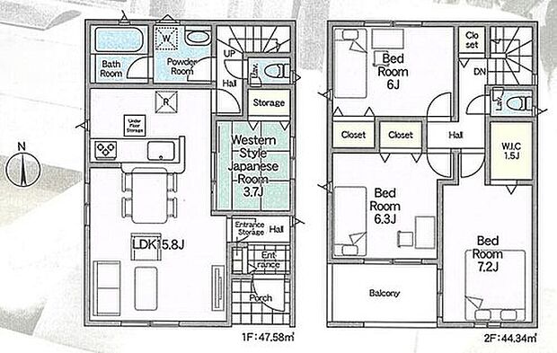(1号棟)、価格3588万円、4LDK、土地面積101.15m2、建物面積91.92m2